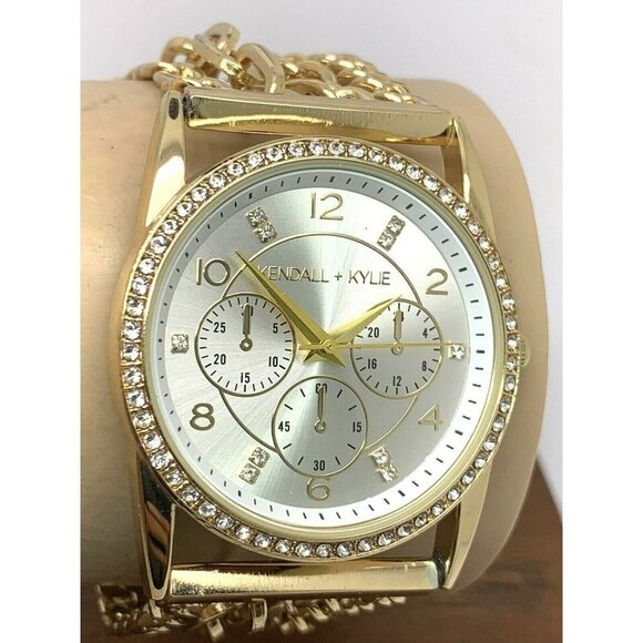Kendall + Kylie Women's Watch Gold Tone Stainless Steel Quartz Crystal 38mm Set - Picture 10 of 12